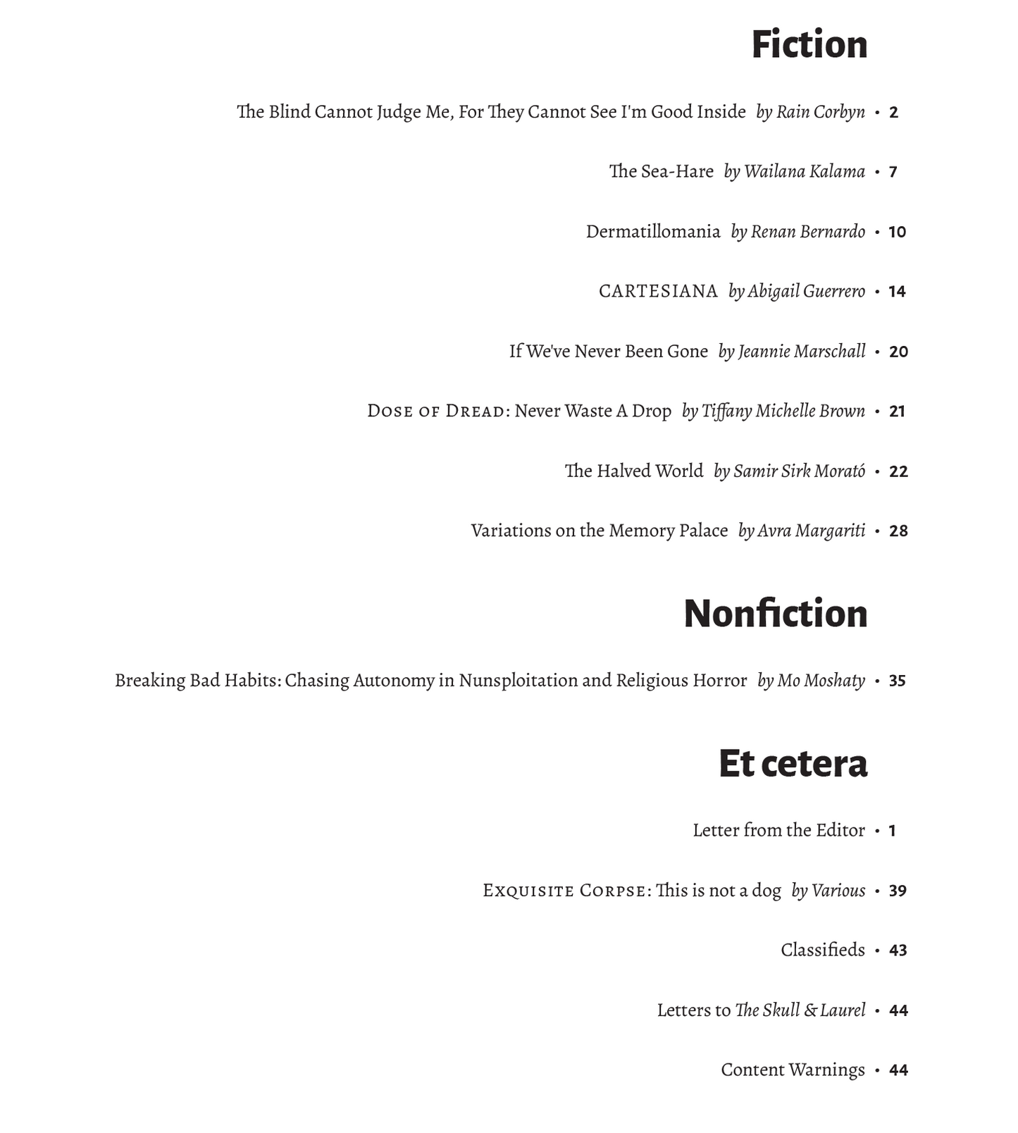 THE SKULL & LAUREL Issue 001 (Print + eBook, Magazine)