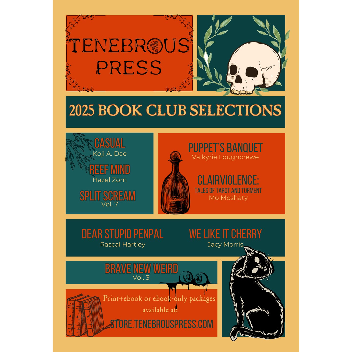 2025 TENEBROUS BOOK CLUB - Non-U.S. Customers (print + ebook) - NO ADDITIONAL SHIPPING CHARGES