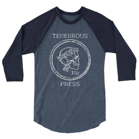 Tenebrous Skull & Laurel - 3/4 Sleeve Raglan - White Logo